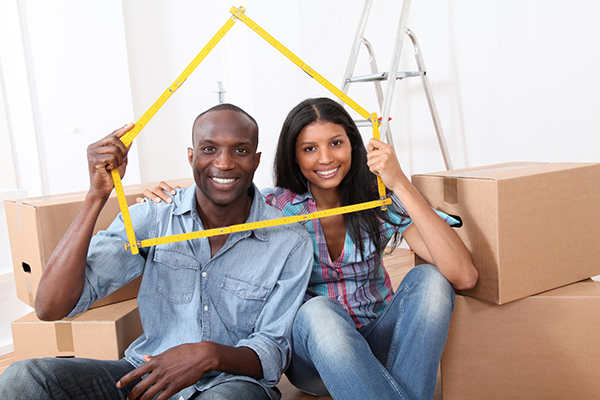 Young couple buying new home