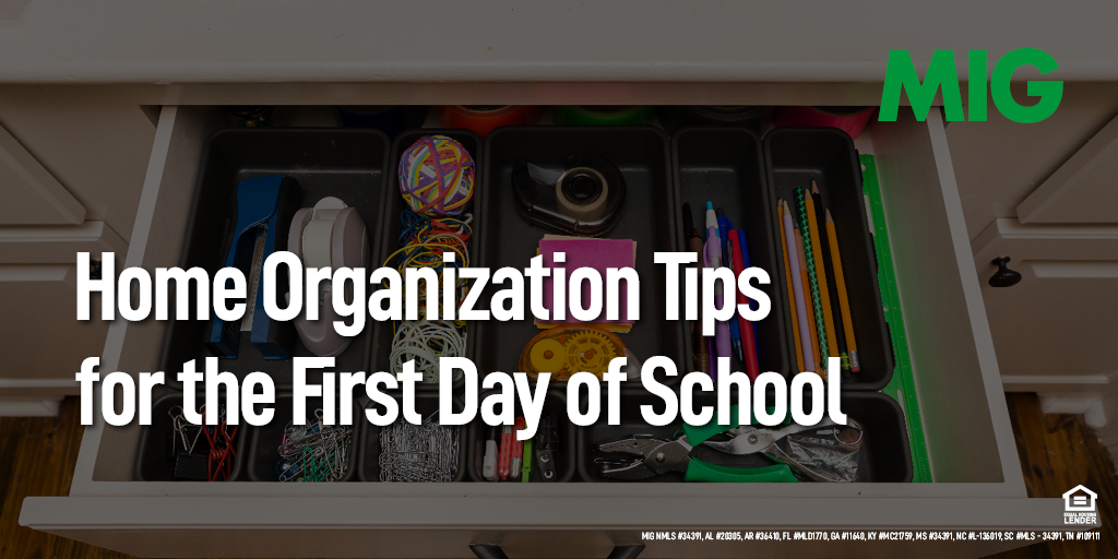 Home Organization Tips for the First Day of School