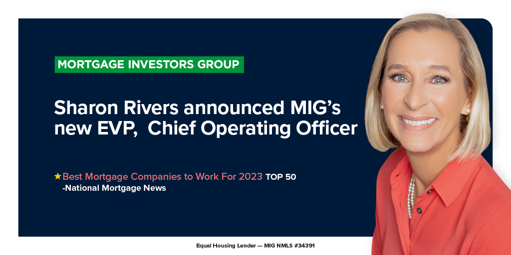 Mortgage Investors Group Names Sharon Rivers New Operations Head